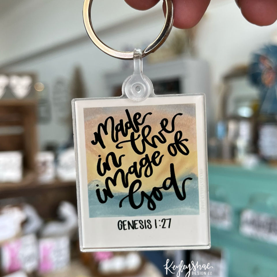 Made in the image of God Polaroid Keychain - Main Image