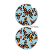 Load image into Gallery viewer, Car Coasters - Butterfly - Set of 2
