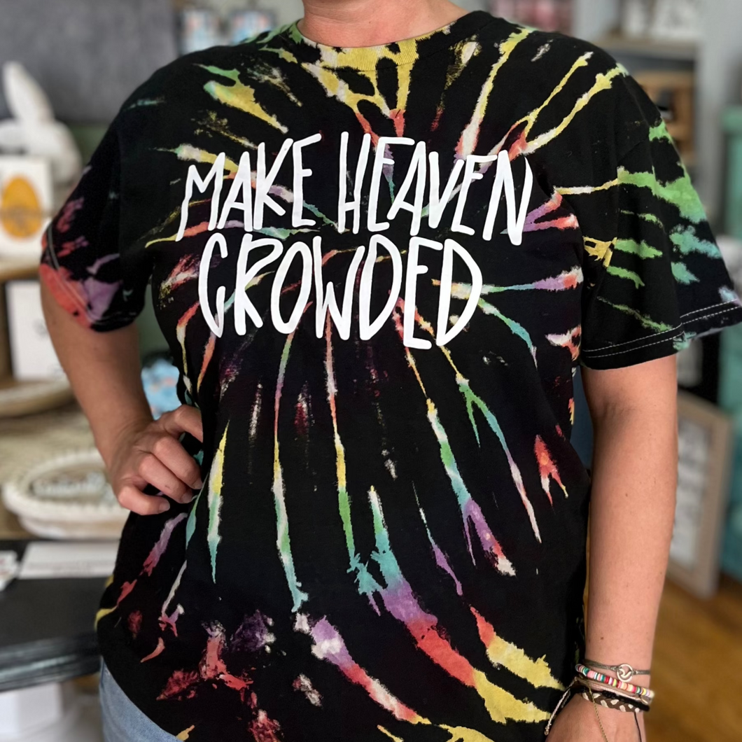 Black Tie-Dye Make Heaven Crowded Tee Shirt