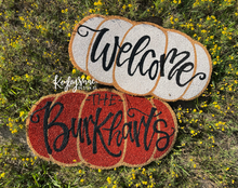 Load image into Gallery viewer, Handlettered Pumpkin Door Mats
