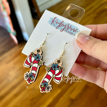 Load image into Gallery viewer, Candy Cane Dangle Earrings
