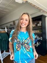 Load image into Gallery viewer, Light Blue Tie Dye Butterfly Tee
