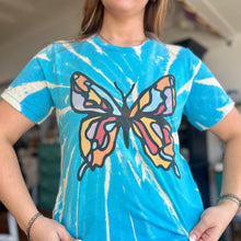 Load image into Gallery viewer, Light Blue Tie Dye Butterfly Tee
