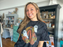 Load image into Gallery viewer, Rainbow and Ghost - Black Tie Dye Tee
