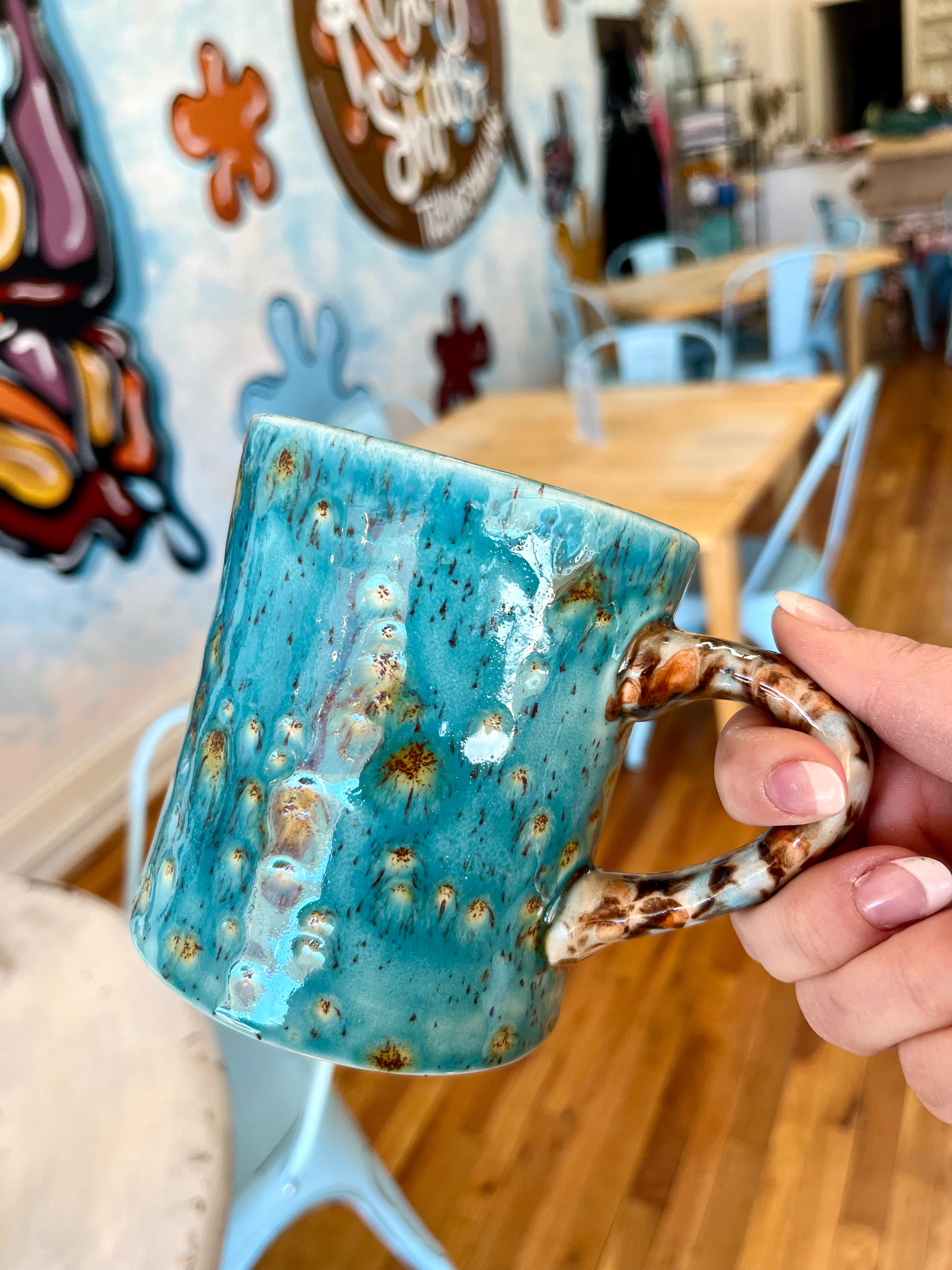 Blue and Brown Mug – Keyley Shae Design Co