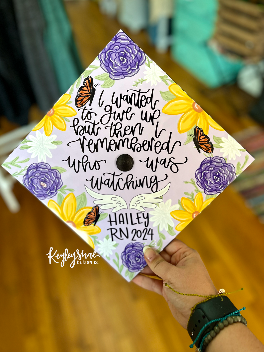 In Memory / Flowers Graduation Cap Topper