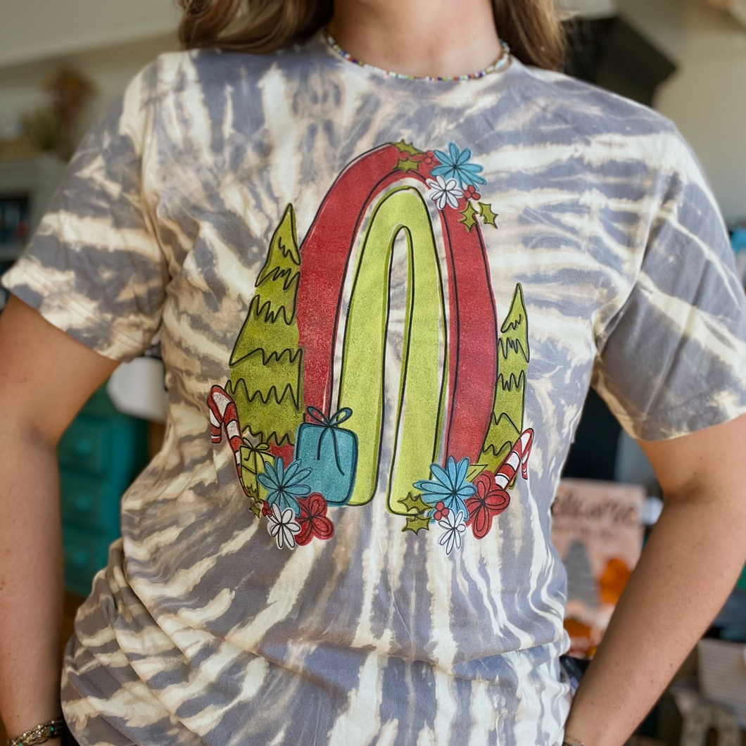Christmas Rainbow - Gray Tie Dye