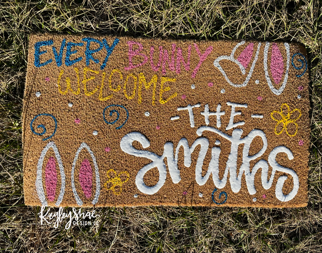 Easter Bunny Personalized Door Mat