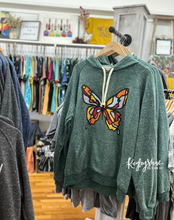 Load image into Gallery viewer, Green Hoodie Sweathshirt - Butterfly
