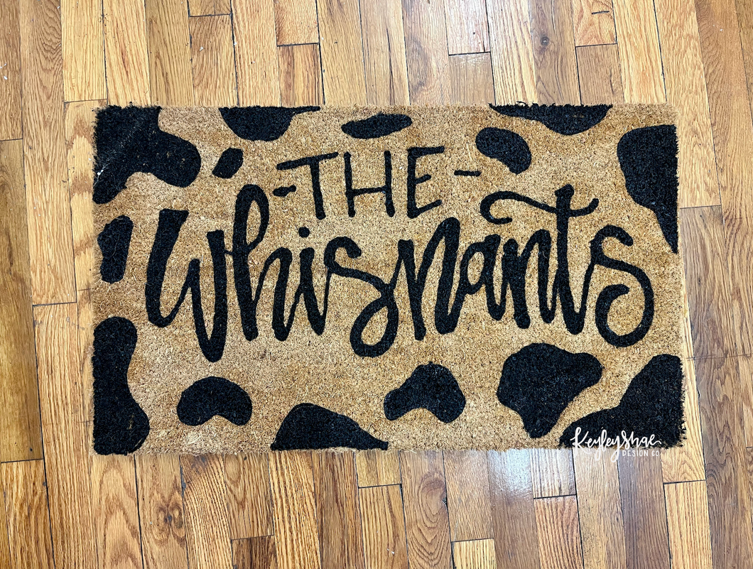 Cow Print Personalized Door Mat