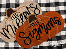 Load image into Gallery viewer, Handlettered Pumpkin Door Mats
