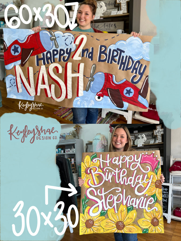 Keyley Handpainted Custom Banner - Created for Any Event – Keyley Shae Design Co