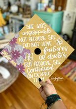 Load image into Gallery viewer, Gold Flowers Graduation Topper

