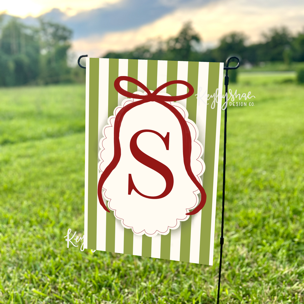 Vinyl Garden Flag - Stripes with Initial - Personalized - PREORDER