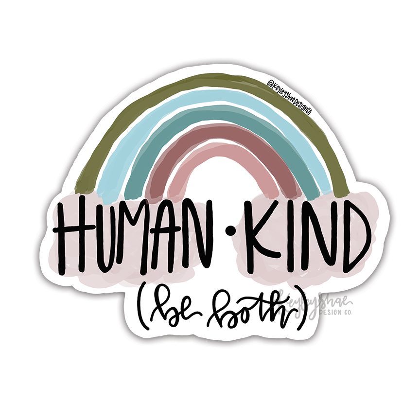 Human Kind Rainbow - Waterproof Sticker – Keyley Shae Design Co