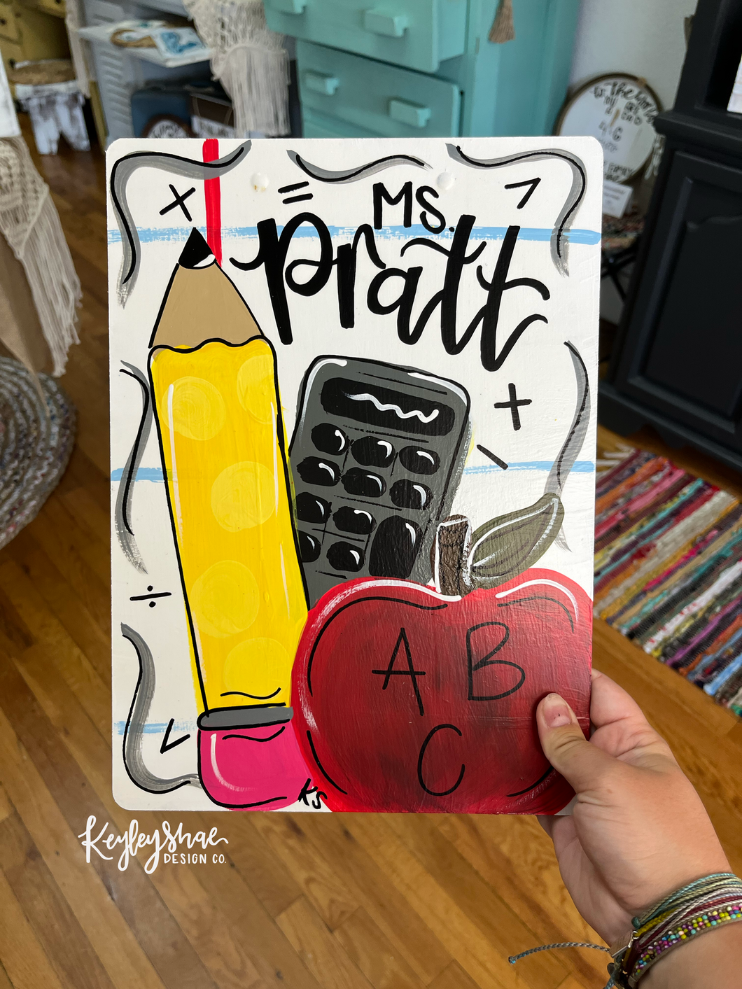 Math Apple and Pencil Clipboard