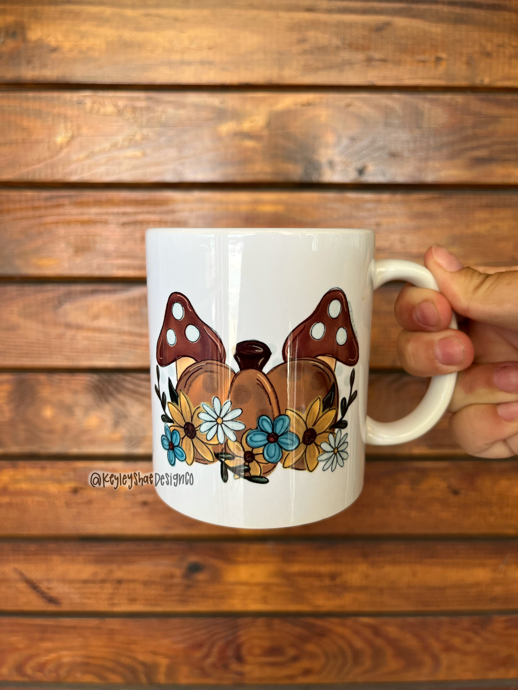 Pumpkin and Mushroom Ceramic Mug