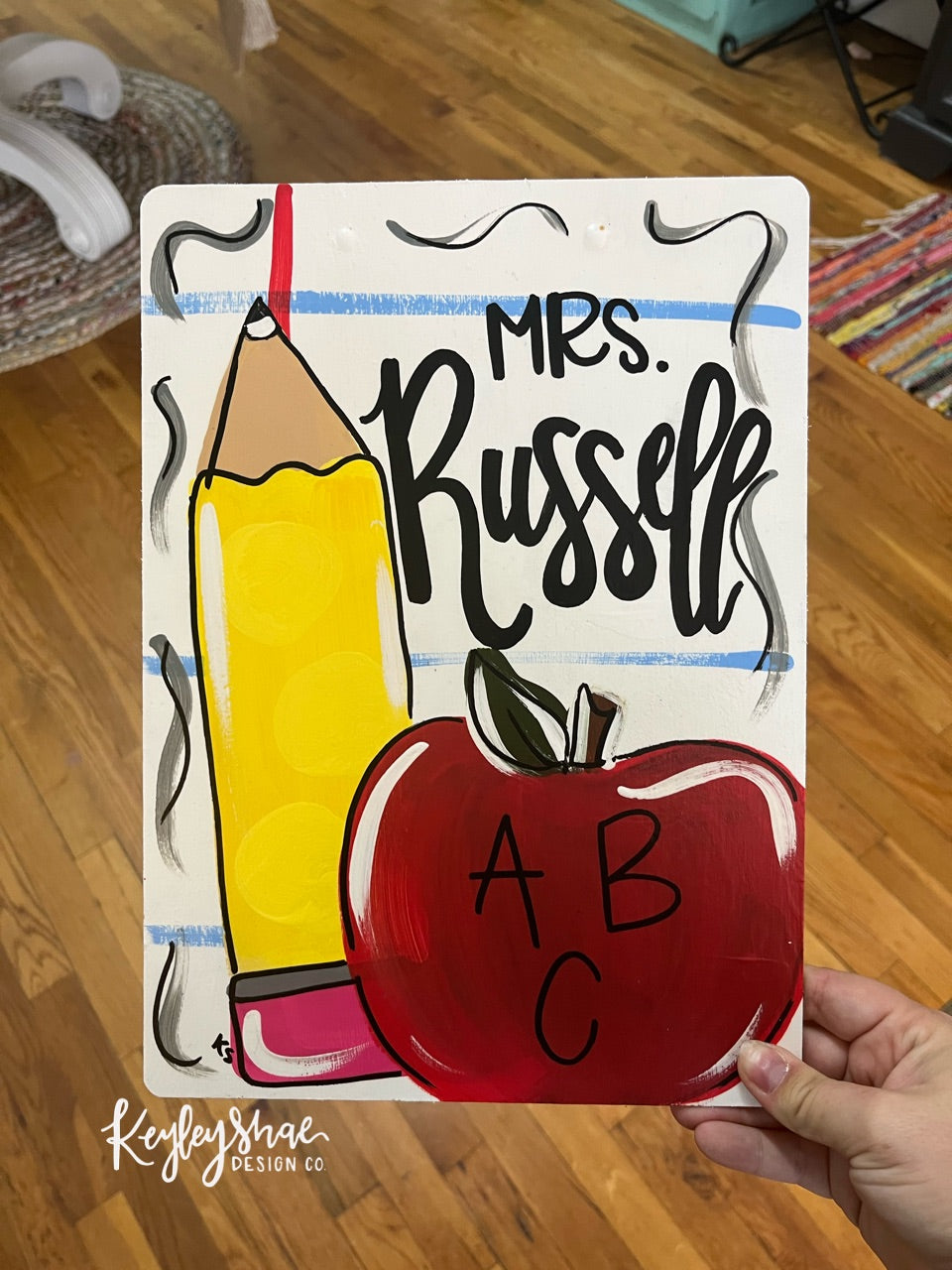 Pencil and Apple Personalized Clipboard