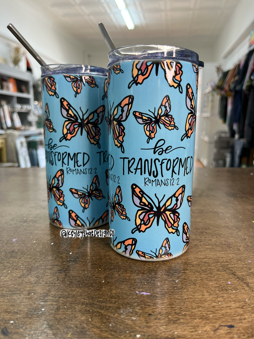 Butterfly Tumbler - Blue or White