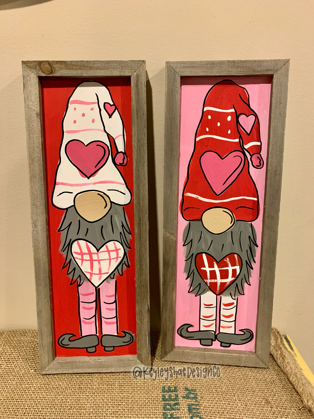Handpainted Valentines Gnome
