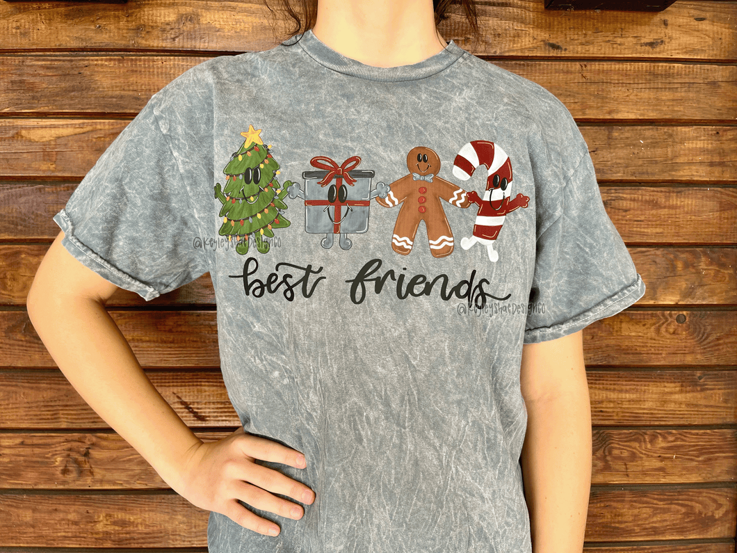 Christmas Best Friends Mineral Wash Tee