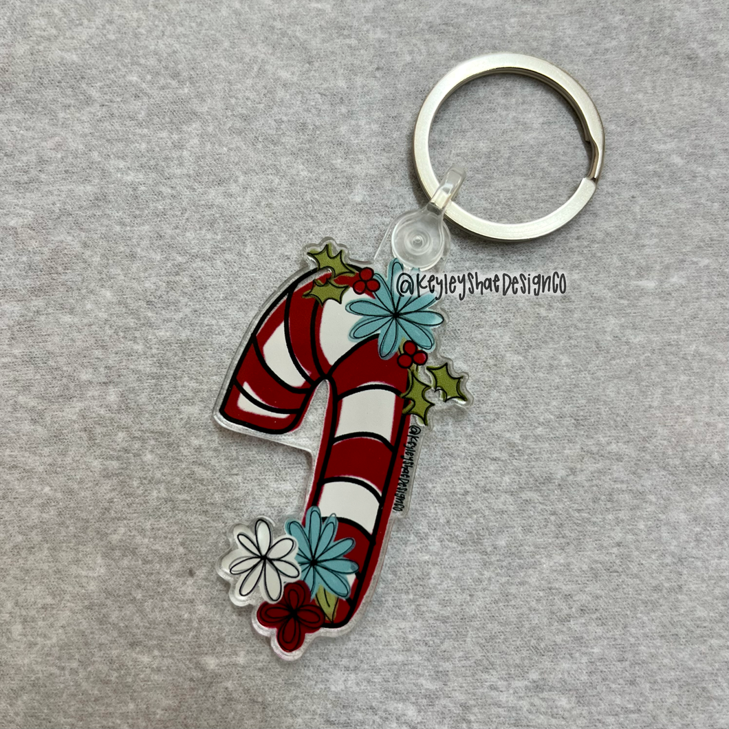 Candy Cane Keychain