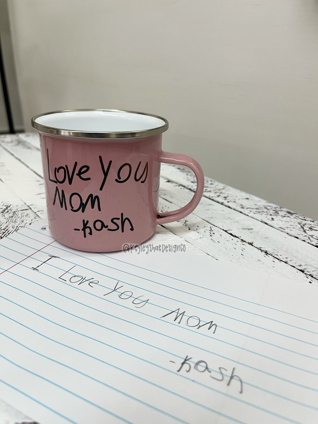 Pink Handwriting Mug