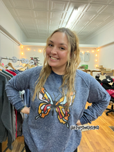 Load image into Gallery viewer, Navy Butterfly Sweatshirt
