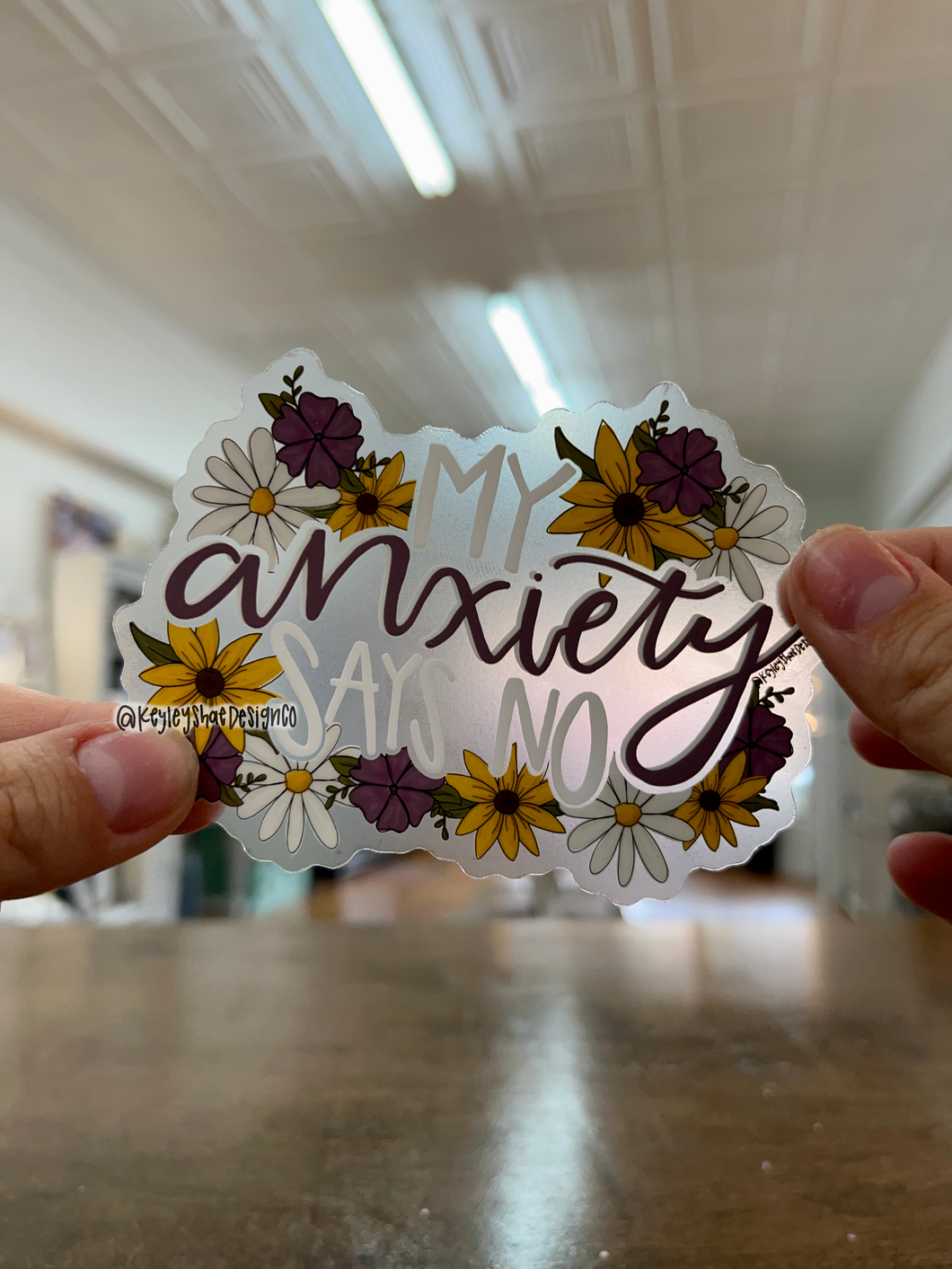 My Anxiety Says No Clear Backing Sticker