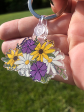 Load image into Gallery viewer, Sunflower and Daisy Acrylic Keychain
