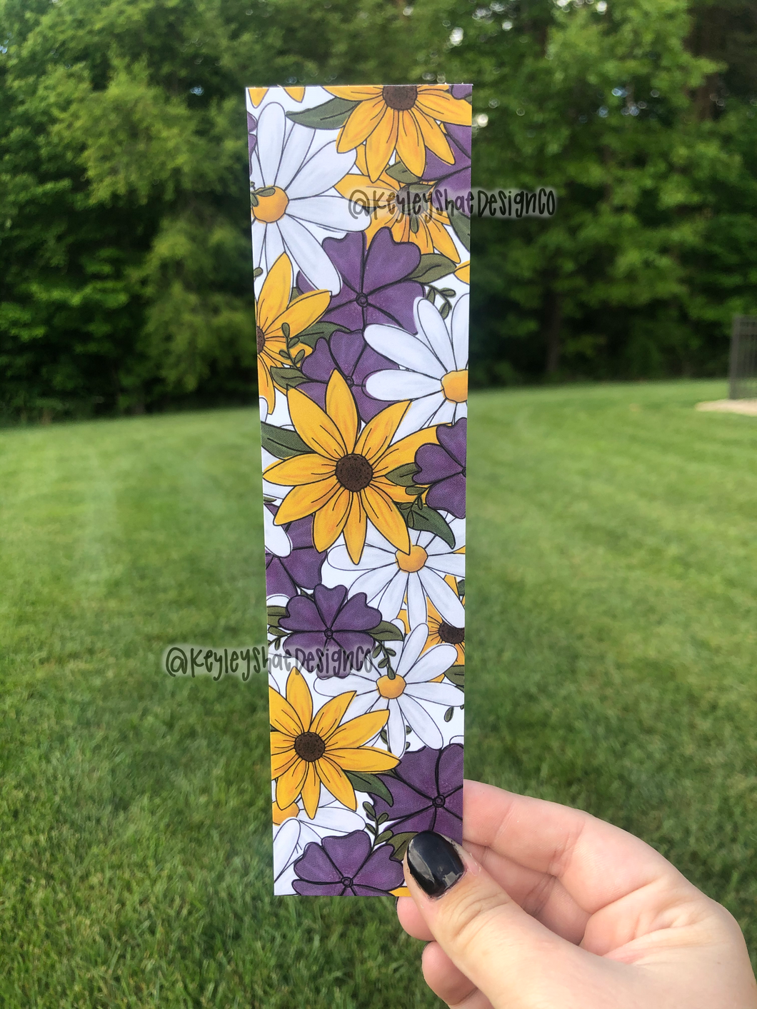 Sunflower and Daisy Double Sided Bookmark