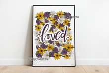Load image into Gallery viewer, Sunflower and Daisy Loved Art Print
